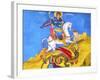 Saint George Dragon Fresco, Saint George's Greek Orthodox Church, Madaba, Jordan-William Perry-Framed Photographic Print