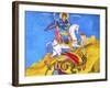 Saint George Dragon Fresco, Saint George's Greek Orthodox Church, Madaba, Jordan-William Perry-Framed Photographic Print