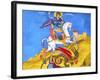 Saint George Dragon Fresco, Saint George's Greek Orthodox Church, Madaba, Jordan-William Perry-Framed Photographic Print