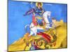 Saint George Dragon Fresco, Saint George's Greek Orthodox Church, Madaba, Jordan-William Perry-Mounted Photographic Print