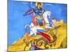 Saint George Dragon Fresco, Saint George's Greek Orthodox Church, Madaba, Jordan-William Perry-Mounted Photographic Print