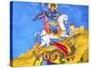 Saint George Dragon Fresco, Saint George's Greek Orthodox Church, Madaba, Jordan-William Perry-Stretched Canvas