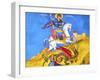 Saint George Dragon Fresco, Saint George's Greek Orthodox Church, Madaba, Jordan-William Perry-Framed Premium Photographic Print