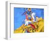 Saint George Dragon Fresco, Saint George's Greek Orthodox Church, Madaba, Jordan-William Perry-Framed Photographic Print