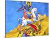 Saint George Dragon Fresco, Saint George's Greek Orthodox Church, Madaba, Jordan-William Perry-Stretched Canvas