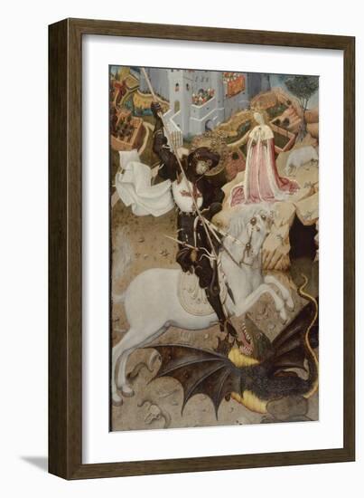 Saint George Killing the Dragon, 1434-35-Bernardo Martorell-Framed Giclee Print