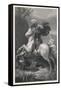 Saint George Slays the Dragon While a Damsel Watches Safely out of Harms Way-Harry Payne-Framed Stretched Canvas