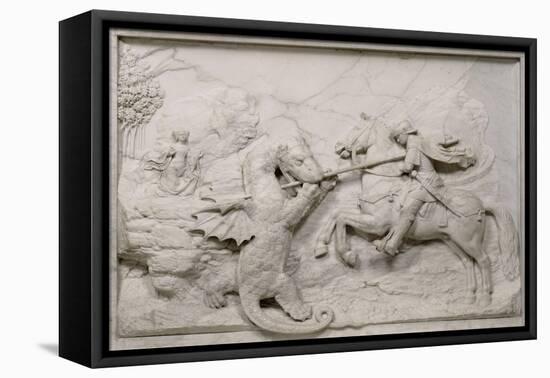 Saint Georges combattant le dragon-Michel Colombe-Framed Stretched Canvas