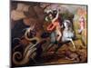 Saint Georges Et Le Dragon (St George and the Dragon) - Peinture De Giorgio Vasari (1511-1574), Hui-Giorgio Vasari-Mounted Giclee Print