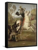 Saint Georges luttant avec le dragon-Raffaello Sanzio-Framed Stretched Canvas