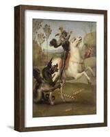 Saint Georges luttant avec le dragon-Raffaello Sanzio-Framed Giclee Print