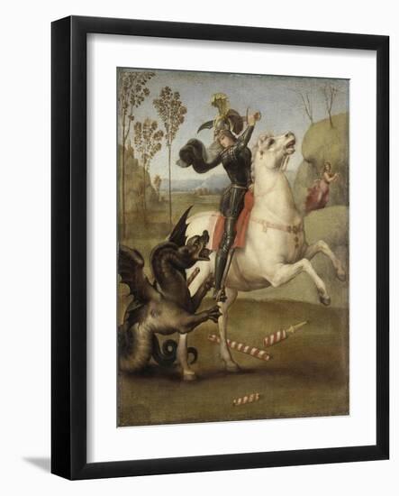 Saint Georges luttant avec le dragon-Raffaello Sanzio-Framed Giclee Print