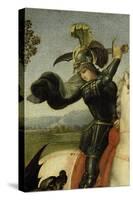 Saint Georges luttant avec le dragon-Raffaello Sanzio-Stretched Canvas