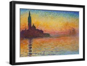 Saint-Georges majeur au crépuscule-Claude Monet-Framed Art Print