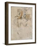 Saint Georges terrassant le Dragon; vers 1847-Eugene Delacroix-Framed Giclee Print