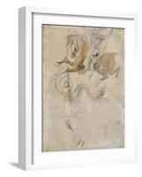 Saint Georges terrassant le Dragon; vers 1847-Eugene Delacroix-Framed Giclee Print