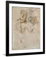 Saint Georges terrassant le Dragon; vers 1847-Eugene Delacroix-Framed Giclee Print