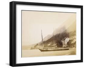 Saint-Gingolph, un navire ancré au bord du lac-Alexandre-Gustave Eiffel-Framed Giclee Print