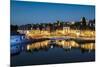 Saint-Goustan port at blue hour, Auray, Morbihan, Brittany, France, Europe-Francesco Vaninetti-Mounted Photographic Print