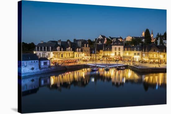 Saint-Goustan port at blue hour, Auray, Morbihan, Brittany, France, Europe-Francesco Vaninetti-Stretched Canvas