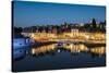 Saint-Goustan port at blue hour, Auray, Morbihan, Brittany, France, Europe-Francesco Vaninetti-Stretched Canvas