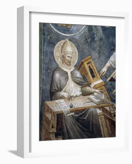 Saint Gregory the Great on Cathedra-Pietro Fabris-Framed Giclee Print