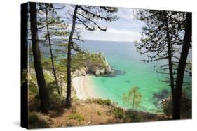 Saint Hernot paradisiac beach in Brittany-Philippe Manguin-Stretched Canvas