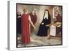 Saint Hilda of Whitby Anglo-Saxon Abbess Receiving a Visit from Caedmon-Stephen Reid-Stretched Canvas