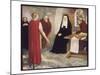 Saint Hilda of Whitby Anglo-Saxon Abbess Receiving a Visit from Caedmon-Stephen Reid-Mounted Premium Giclee Print