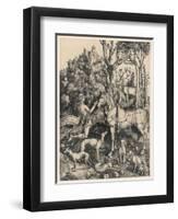 Saint Hubert French Bishop and Patron Saint of Hunters and Trappers-null-Framed Art Print