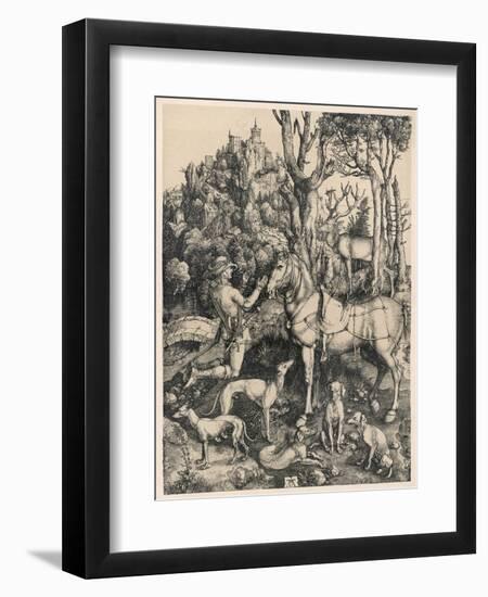 Saint Hubert French Bishop and Patron Saint of Hunters and Trappers-null-Framed Art Print