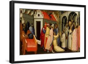 Saint Hugh of Lincoln Exorcises a Man Possessed by the Devil, 1404-1407-Gherardo Starnina-Framed Giclee Print