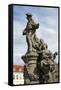 Saint Ivo of Kermartin, T.O.S.F. (1253-1303). Baroque Sculpture by Matyas Bernard Braun on Behalf…-null-Framed Stretched Canvas