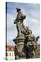 Saint Ivo of Kermartin, T.O.S.F. (1253-1303). Baroque Sculpture by Matyas Bernard Braun on Behalf…-null-Stretched Canvas