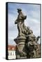 Saint Ivo of Kermartin, T.O.S.F. (1253-1303). Baroque Sculpture by Matyas Bernard Braun on Behalf…-null-Framed Stretched Canvas