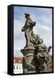 Saint Ivo of Kermartin, T.O.S.F. (1253-1303). Baroque Sculpture by Matyas Bernard Braun on Behalf…-null-Framed Stretched Canvas