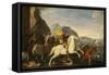 Saint James at the Battle of Clavijo-Aniello Falcone-Framed Stretched Canvas