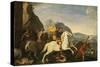 Saint James at the Battle of Clavijo-Aniello Falcone-Stretched Canvas
