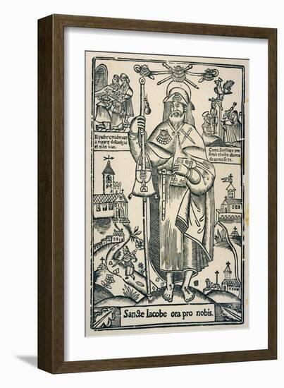 Saint James the Great in the Traditional Costume of a Pilgrim to Compostella in Northern Spain-null-Framed Art Print