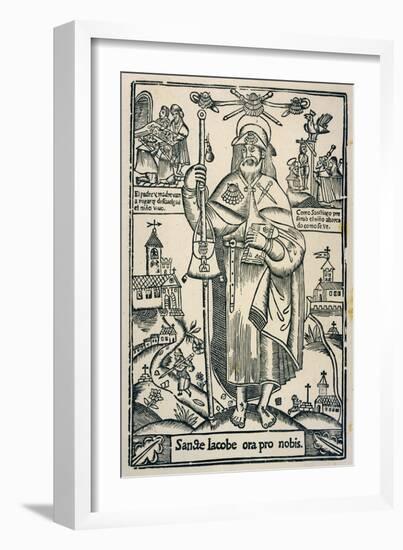 Saint James the Great in the Traditional Costume of a Pilgrim to Compostella in Northern Spain-null-Framed Art Print