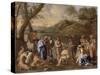 Saint Jean baptisant le peuple-Nicolas Poussin-Stretched Canvas