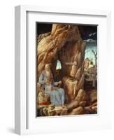 Saint Jerome, 341-420 AD, as Hermit in a Cave-Andrea Mantegna-Framed Giclee Print