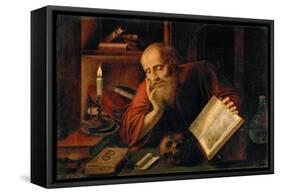Saint Jerome, by Massys (Matsys), Jan (1510-1575). Oil on Wood, 1537. Dimension : 67X96 Cm. Art His-Jan Massys-Framed Stretched Canvas