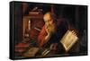 Saint Jerome, by Massys (Matsys), Jan (1510-1575). Oil on Wood, 1537. Dimension : 67X96 Cm. Art His-Jan Massys-Framed Stretched Canvas