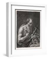 Saint Jerome Contemplates the Image of Jesus on the Cross-Henry Fuseli-Framed Art Print