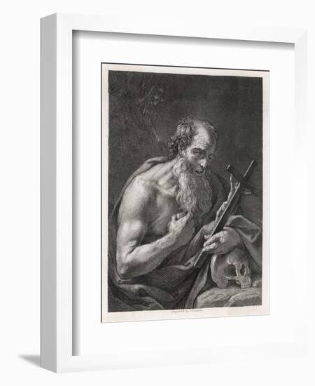 Saint Jerome Contemplates the Image of Jesus on the Cross-Henry Fuseli-Framed Art Print