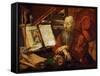 Saint Jerome Dans Sa Cellule - Saint Jerome in His Cell, by Reymerswaele, Marinus Claesz, Van (Ca.-Marinus Van Reymerswaele-Framed Stretched Canvas