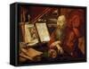 Saint Jerome Dans Sa Cellule - Saint Jerome in His Cell, by Reymerswaele, Marinus Claesz, Van (Ca.-Marinus Van Reymerswaele-Framed Stretched Canvas