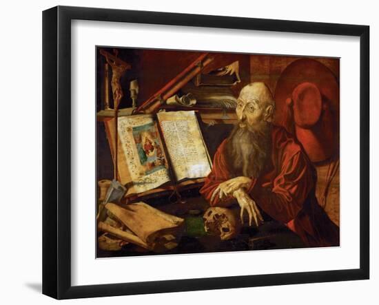 Saint Jerome Dans Sa Cellule - Saint Jerome in His Cell, by Reymerswaele, Marinus Claesz, Van (Ca.-Marinus Van Reymerswaele-Framed Giclee Print