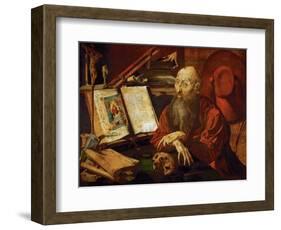 Saint Jerome Dans Sa Cellule - Saint Jerome in His Cell, by Reymerswaele, Marinus Claesz, Van (Ca.-Marinus Van Reymerswaele-Framed Giclee Print